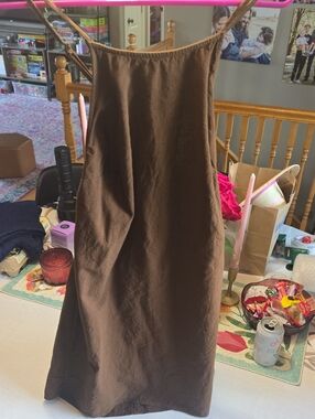 a new day Brown A-Line Linen-Blend Mini Dress